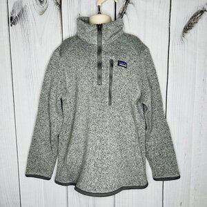 Patagonia Jacket Boys Sz S (7-8) Gray Better Sweater 1/4 Zip Fleece